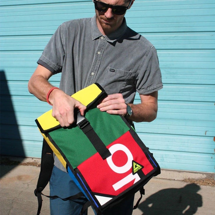 upcycled green guru Joyride backpack