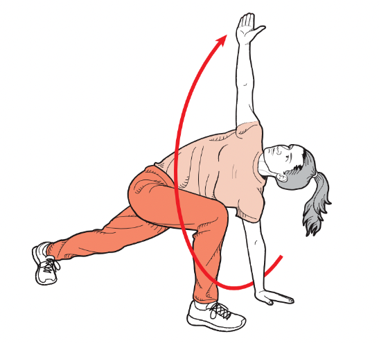 lunge with rotation illustration
