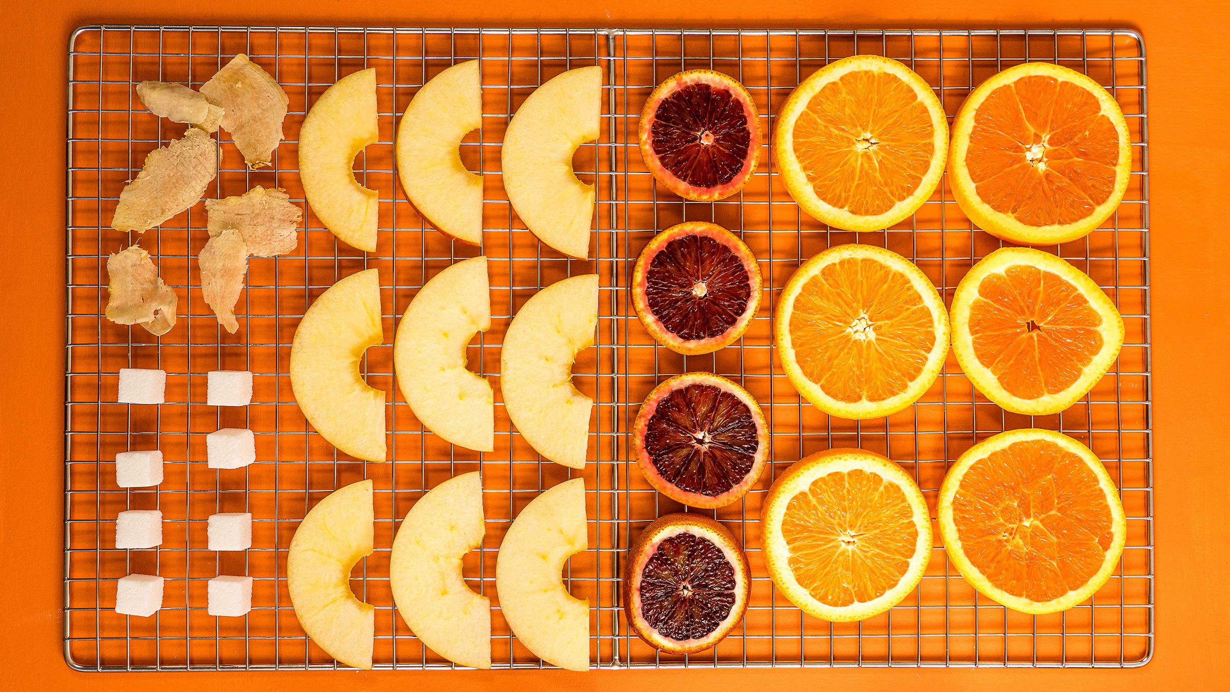 Cocktail ingredients on dehydrator