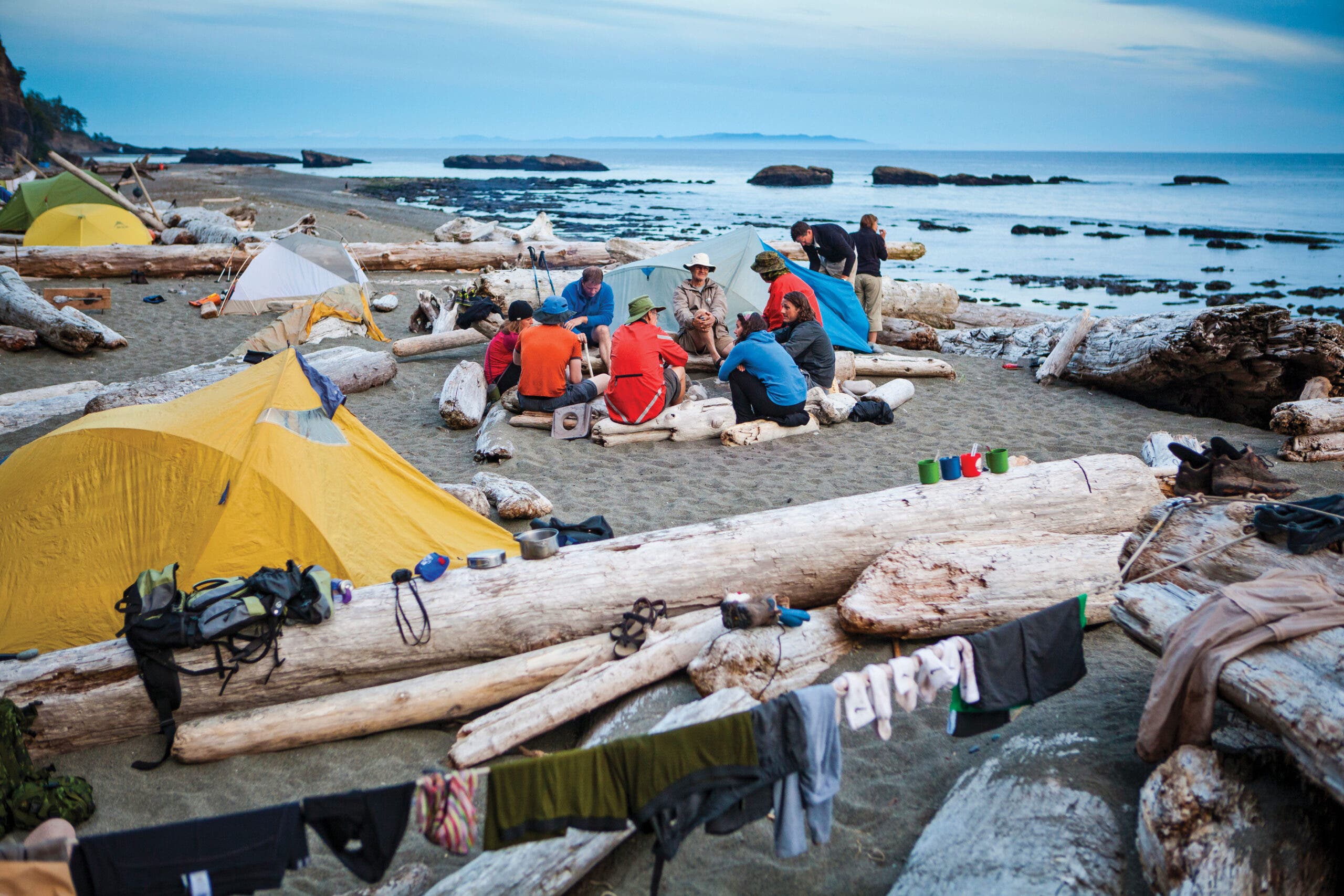 camping on the beach