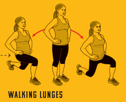 walking lunges illustration
