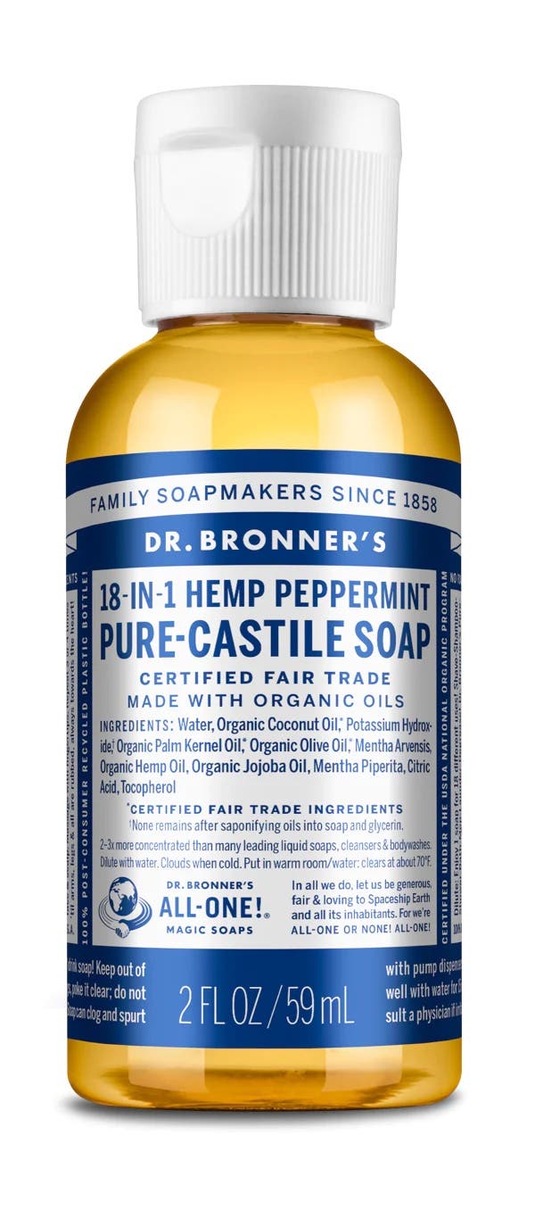 bottle of dr bronner's soap