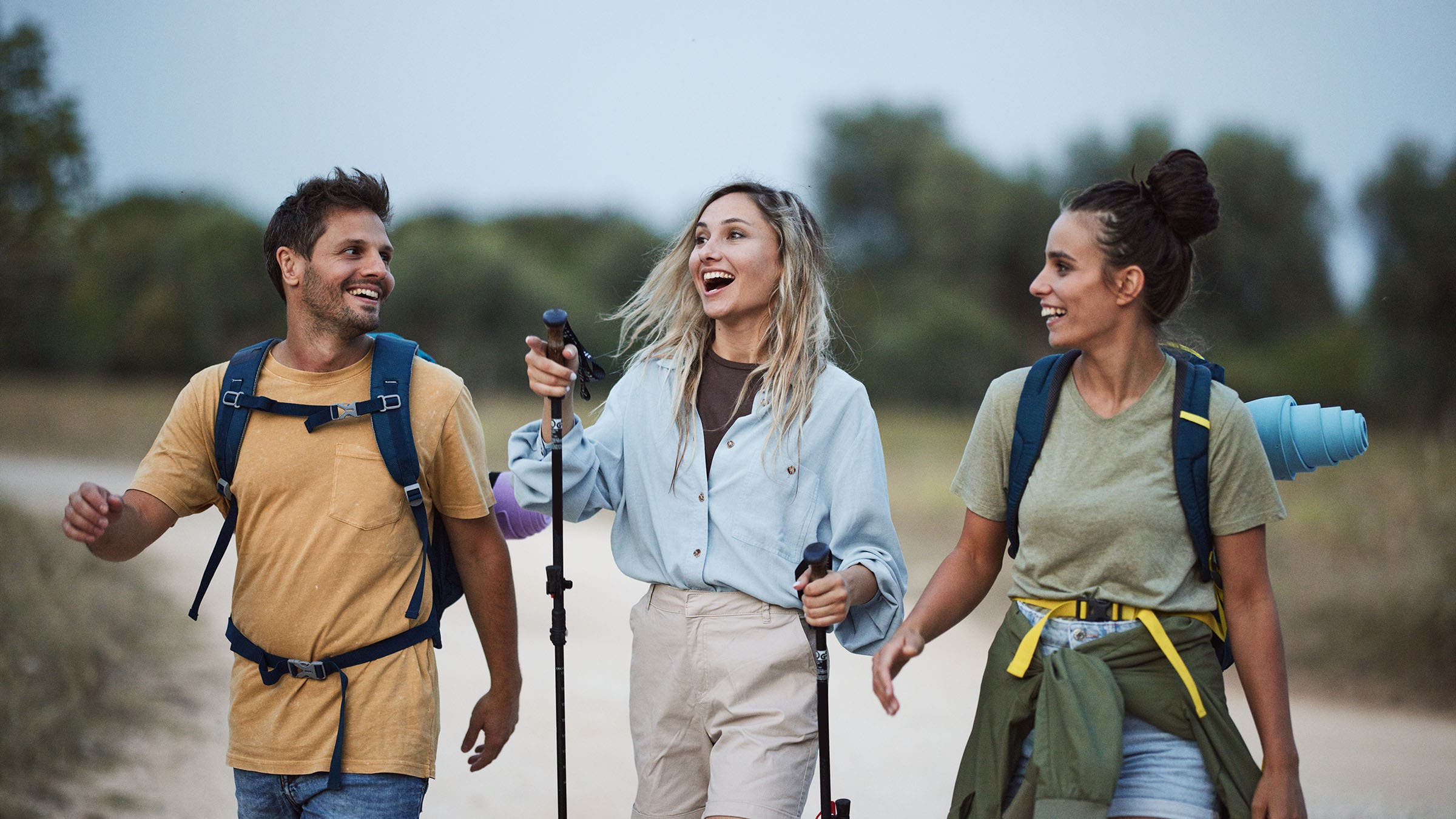 hikers on beach