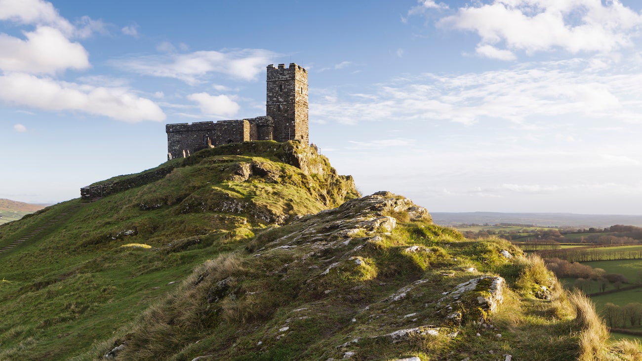 St Michael’s Church and Brent Tor in Dartmoor national park