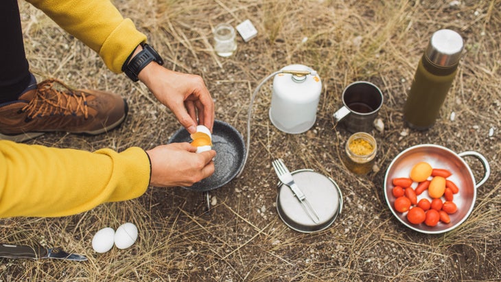 cooking eggs