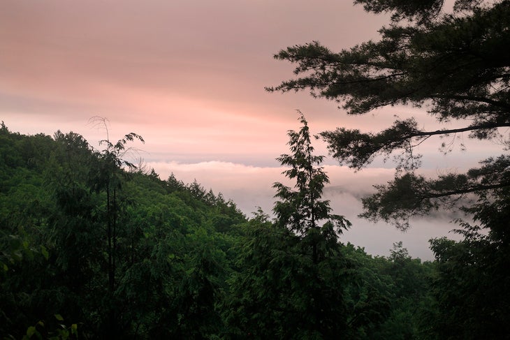 A twilight view from the Appalachian Trail in Massachusetts.