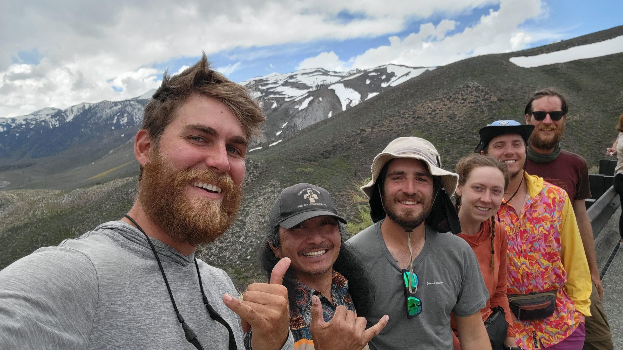 trail angel and hikers on pct