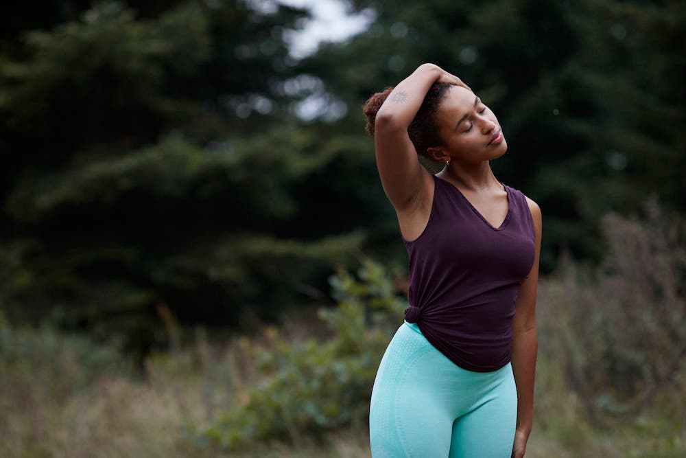Woman doing relaxation exercise