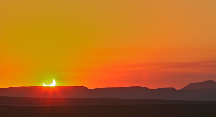 eclipse in a new mexico desert