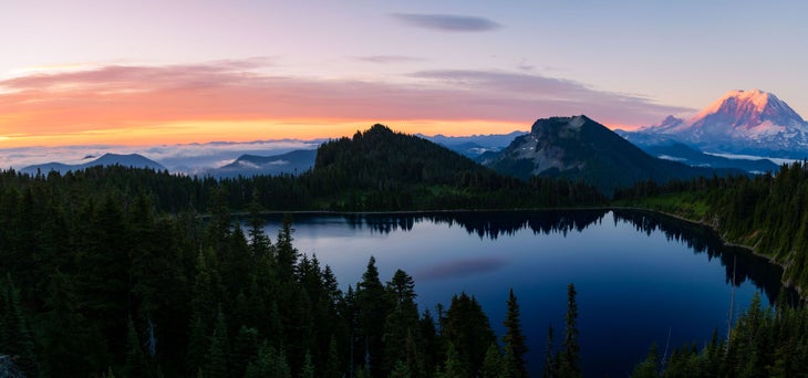 summit lake at sunset