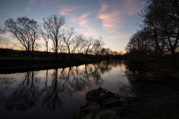 The Brandywine River at sunset.