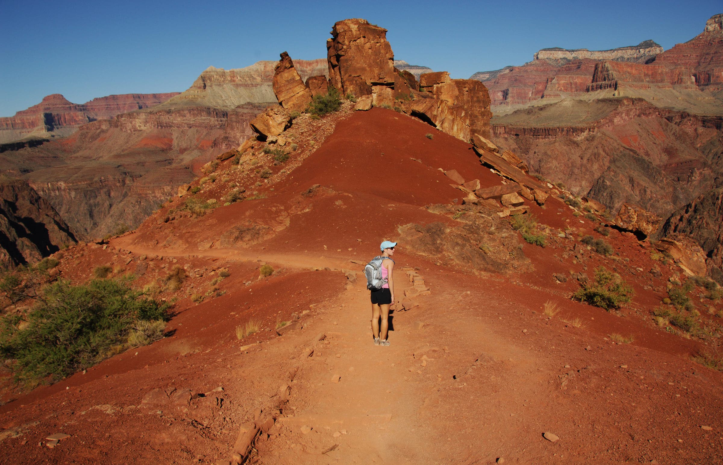 Hiker on the Kaibab Trail, Grand Canyon