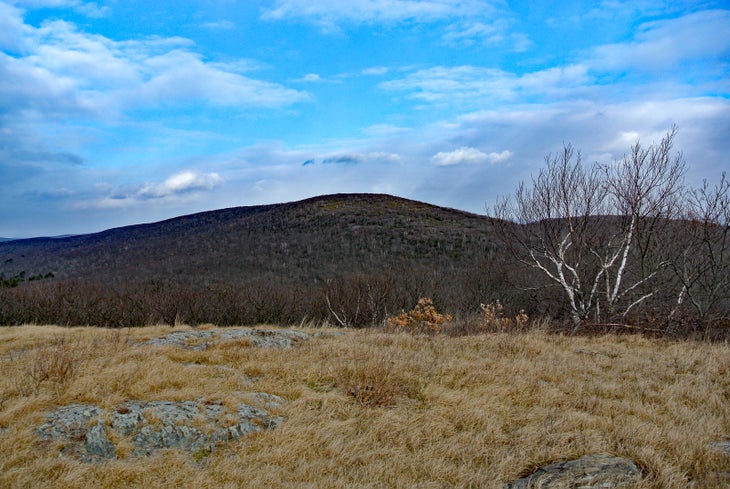 Mountain with hazy autumn sky in Connecticut