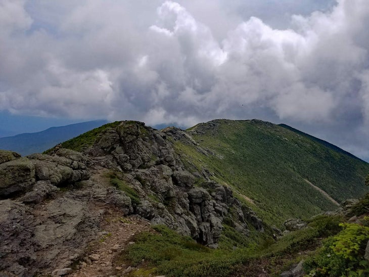 high mountain ridge with clouds in New England