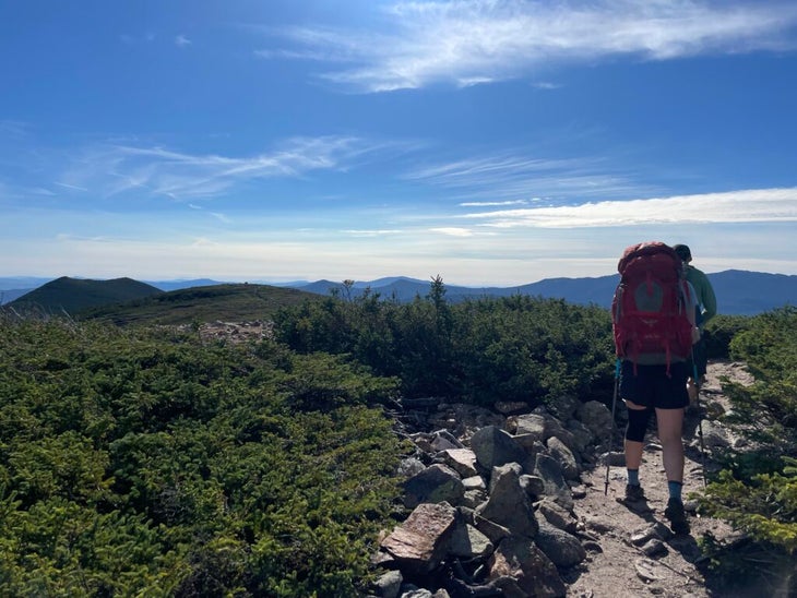 A backpacker in the White Mountains of New Hampshire