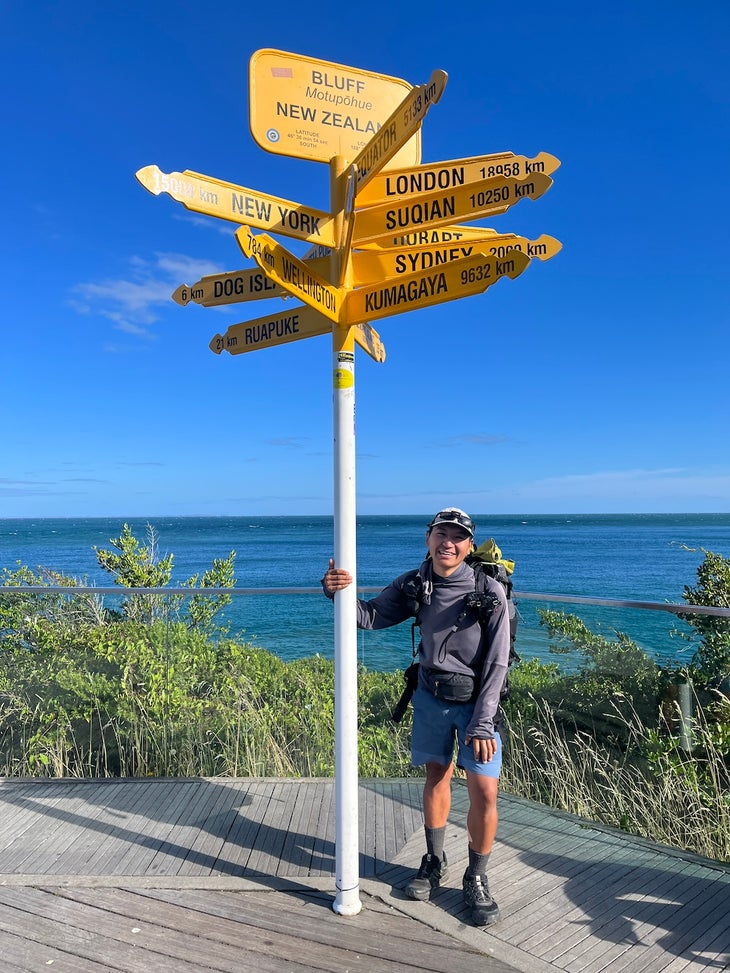 Last day on the te araroa trail at the finishing point- Bluff