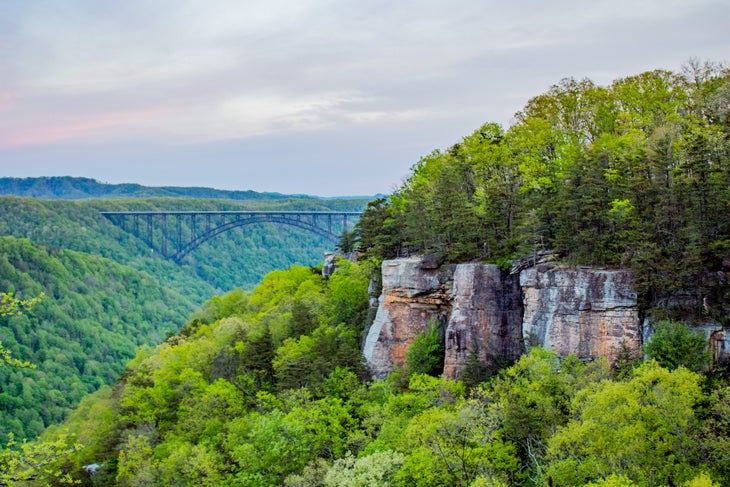 Yawn as you take in the view of the New River Gorge Bridge from the Endless Wall Trail.