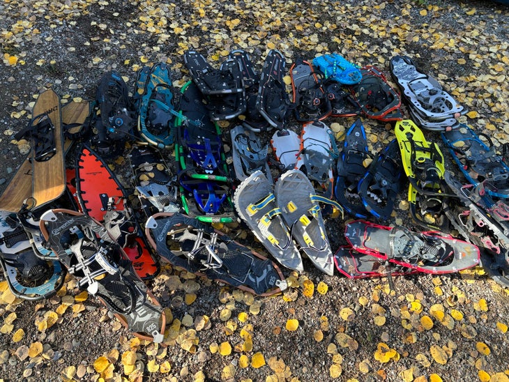 pile of snowshoes