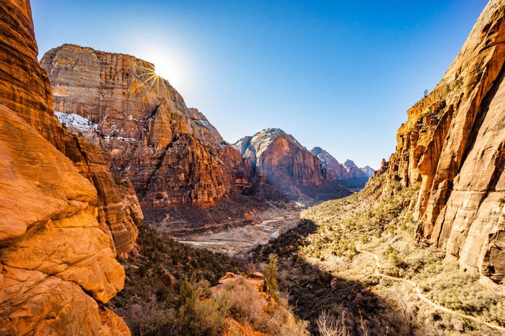 angels landing winter hikes wintertime national park hikes