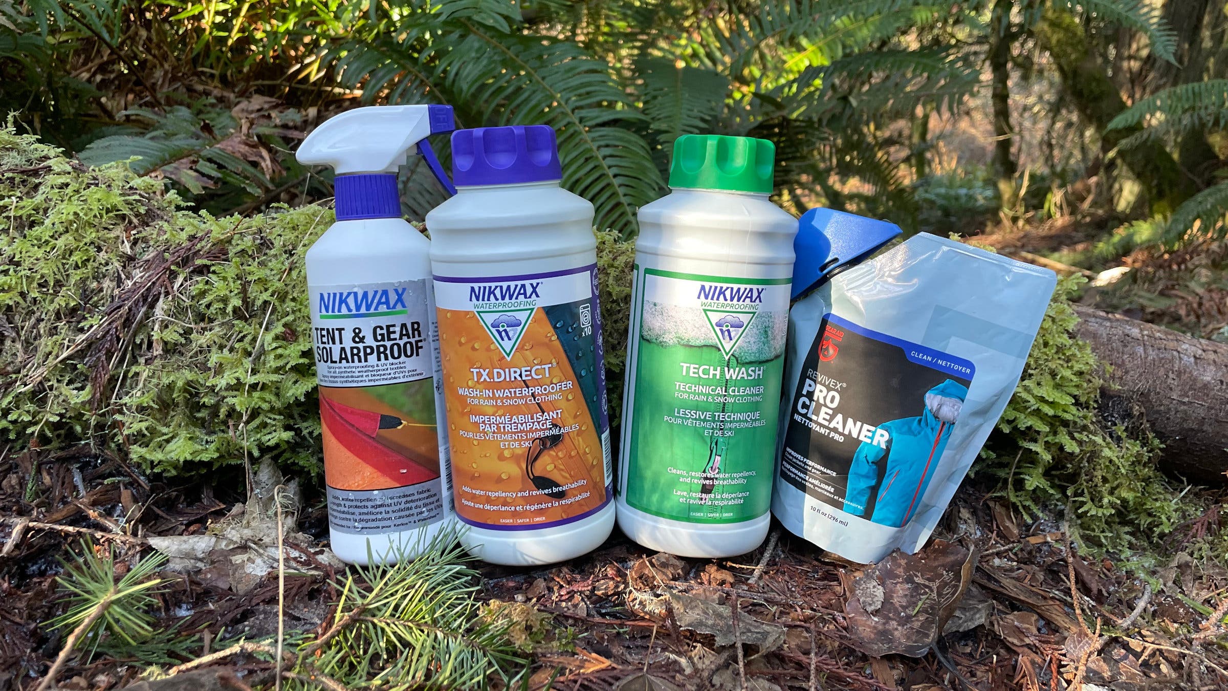 Nikwax Tech Wash vs regular laundry detergent side by side