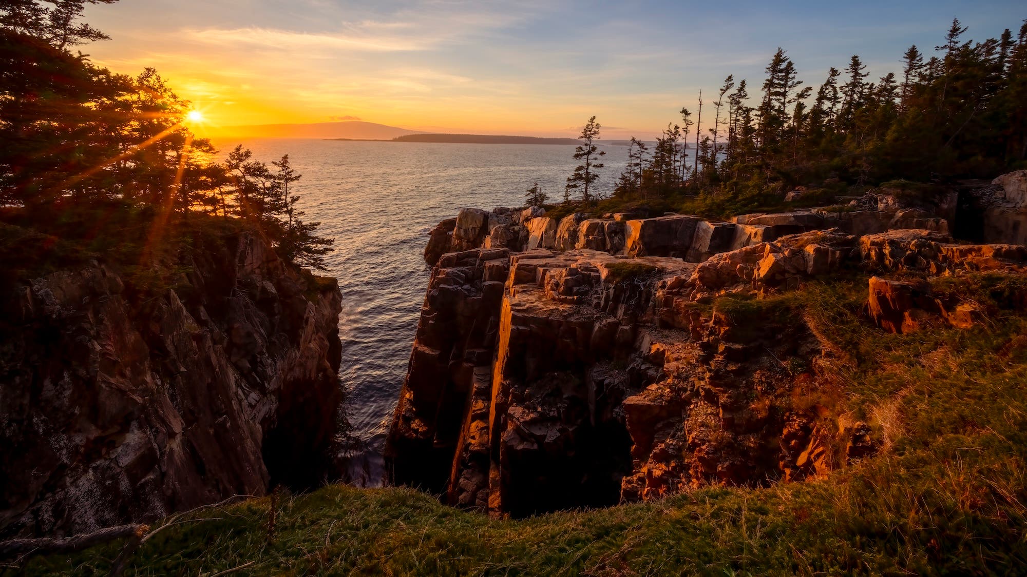 Sunset along the Schoodic Peninsula of Acadia National Park, Maine