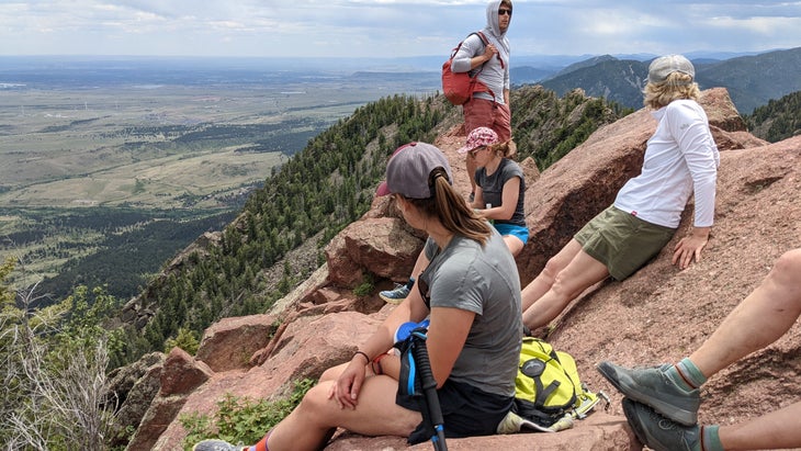 Hikers on top of Bear Peak