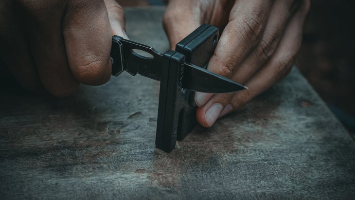 sharpening a knife