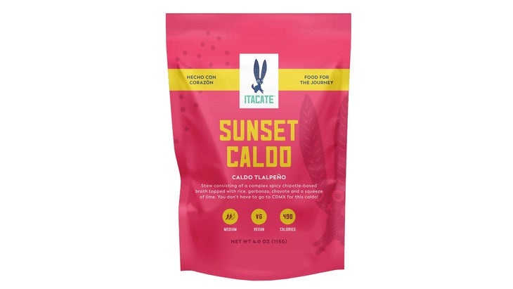 Itacate sunset caldo backpacking meal 2025