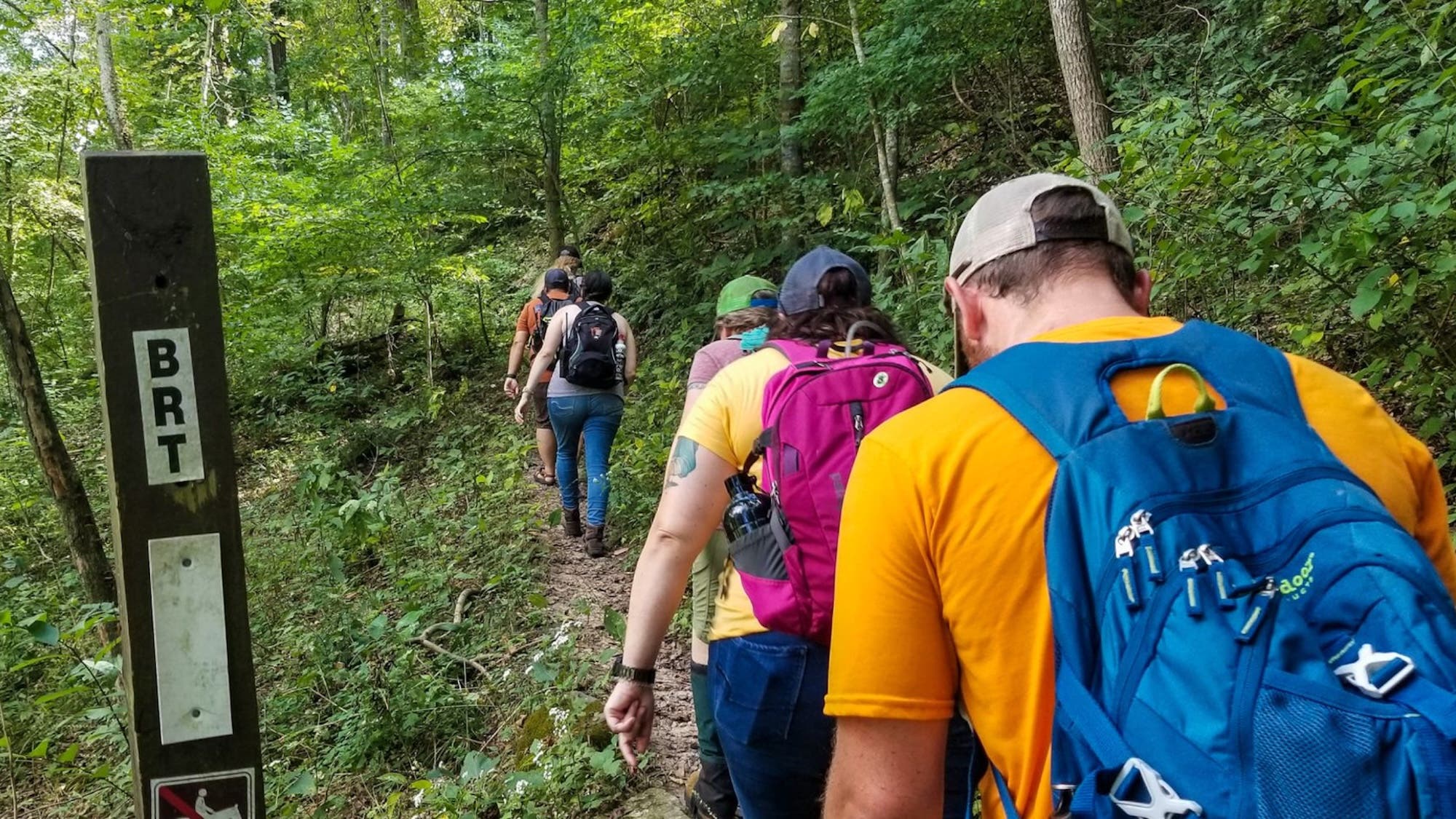 hikers on the buffalo river trail arkansas