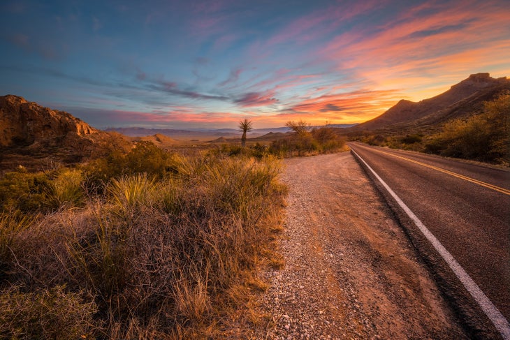 spring sunrise in Big Bend's Chisos Basin
