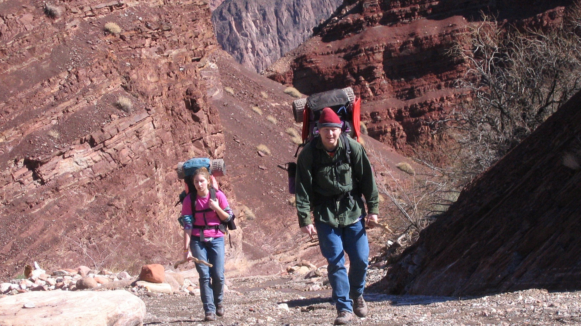 Madeleine Bryant follows her father out of the Grand Canyon during one of their early hikes