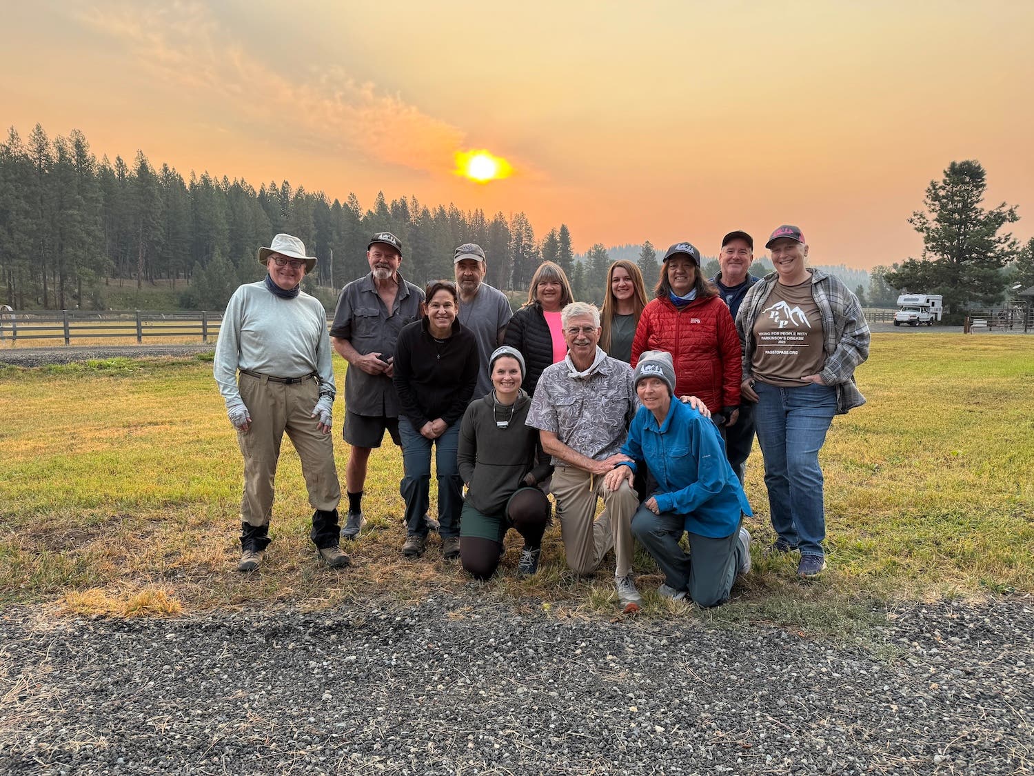 Pete Lake group at Llama ranch start sun