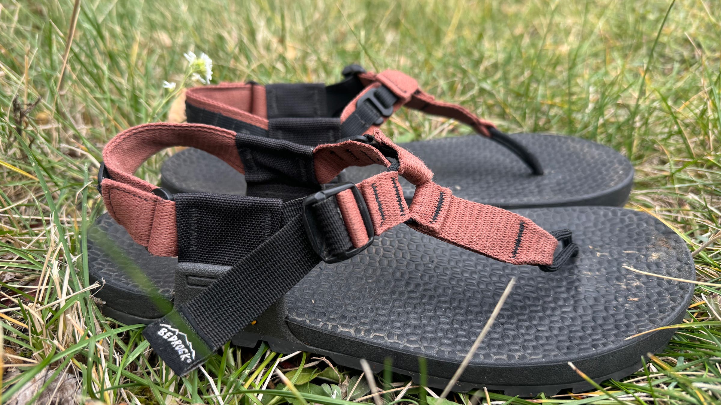 Bedrock Cairn EVO hike sandal in grass