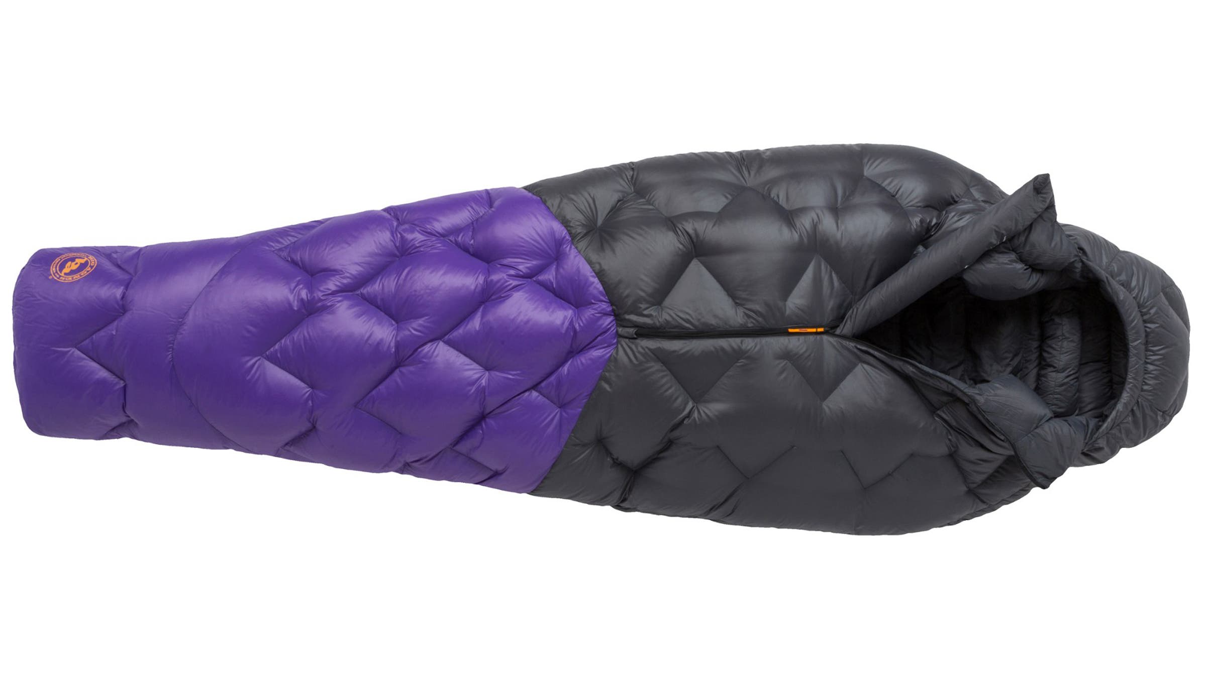 Big Agnes Fly Creek UL purple sleeping bag on white background
