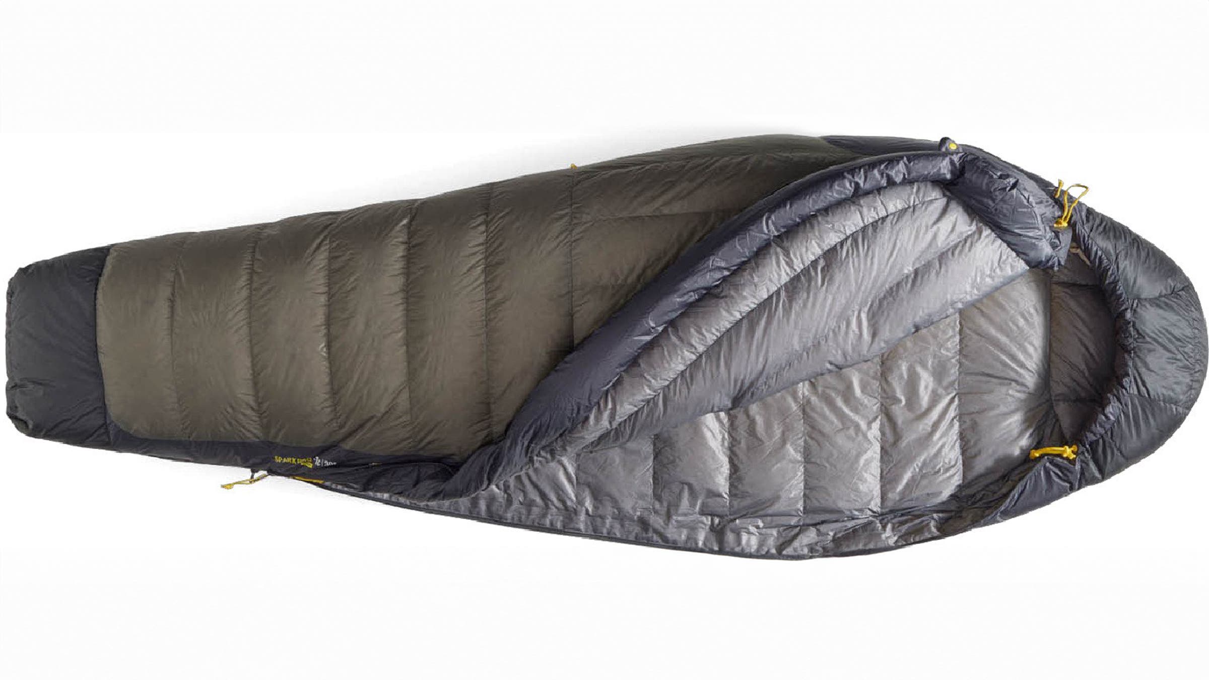 Sea to Summit Spark Pro Down 30 grey sleeping bag on white background