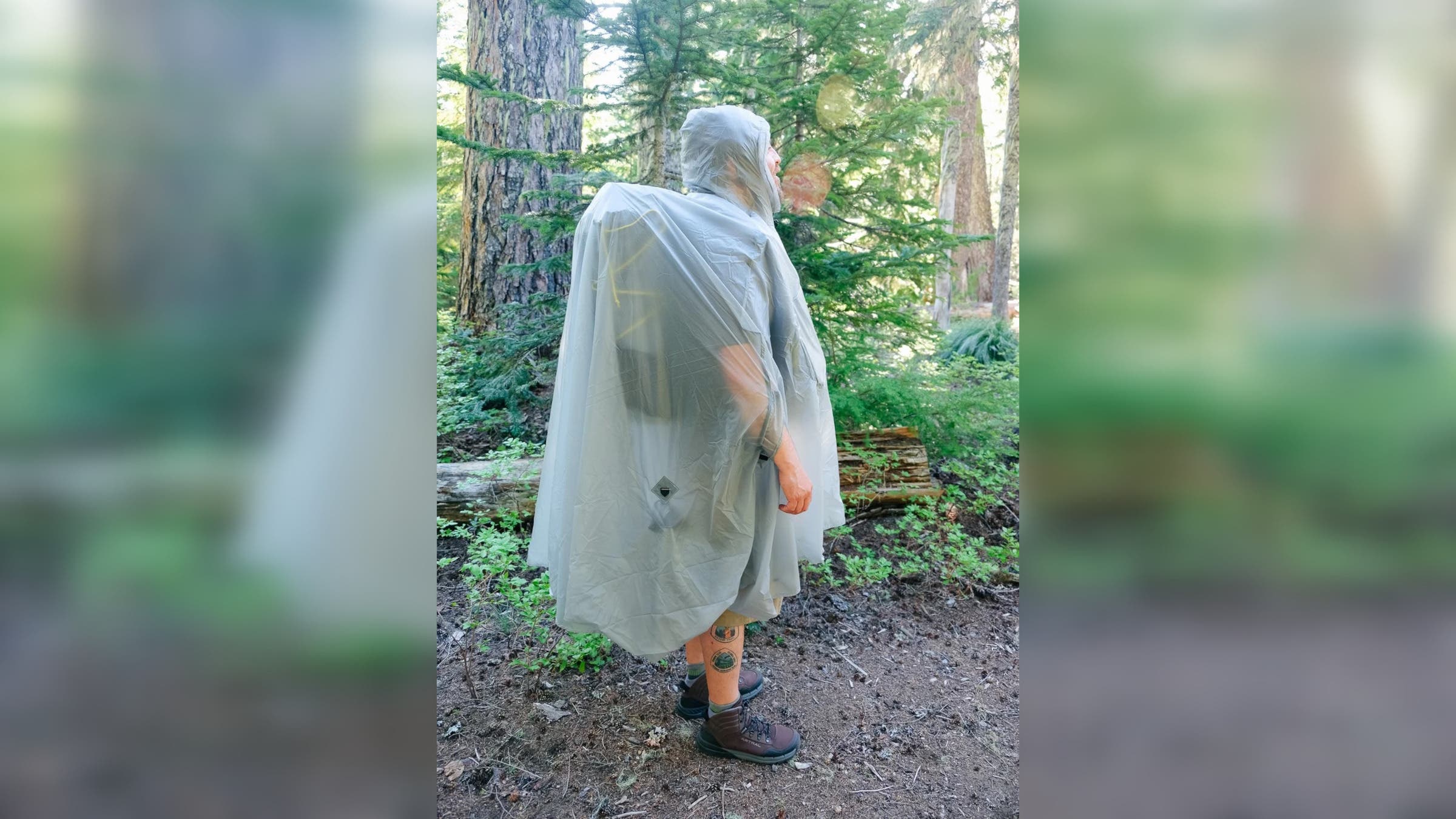 The Gatewood Cape in raincoat mode