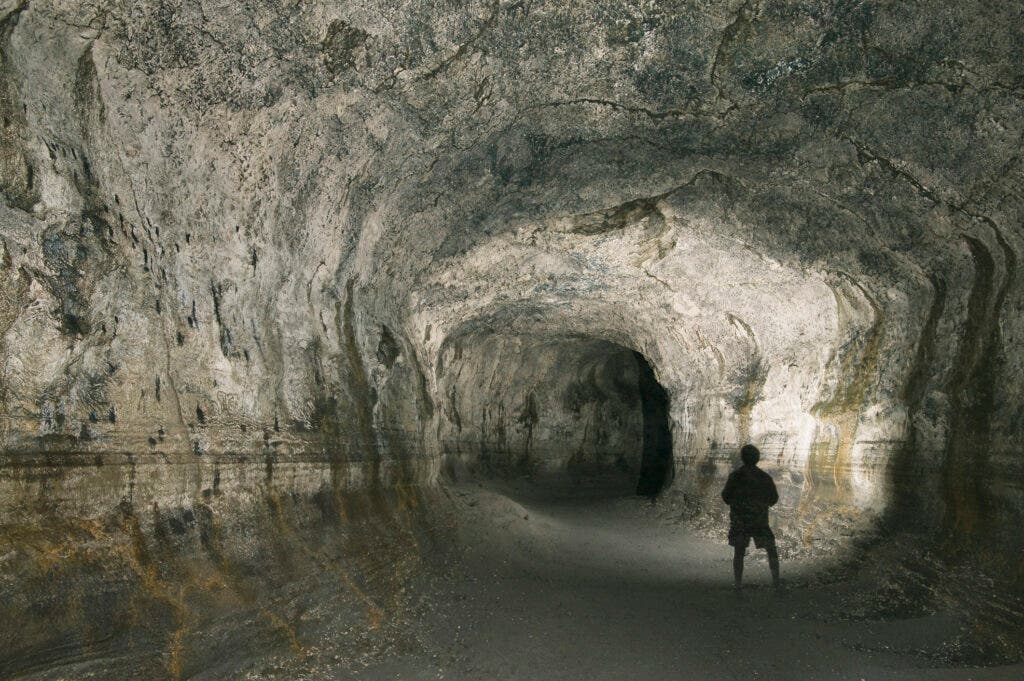 Ape Cave lava tube, longest in North America, Mt. St. Helens National Monument, Washington State