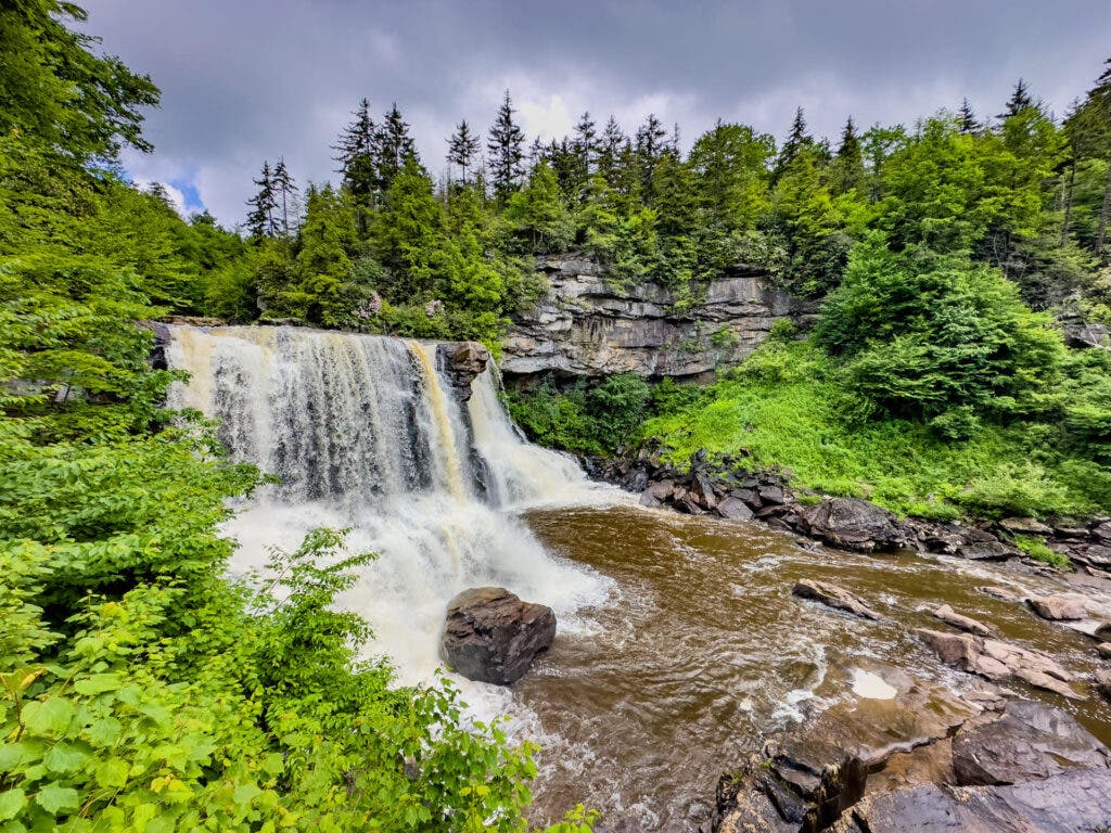 Waterfall in West Virginia during the summer