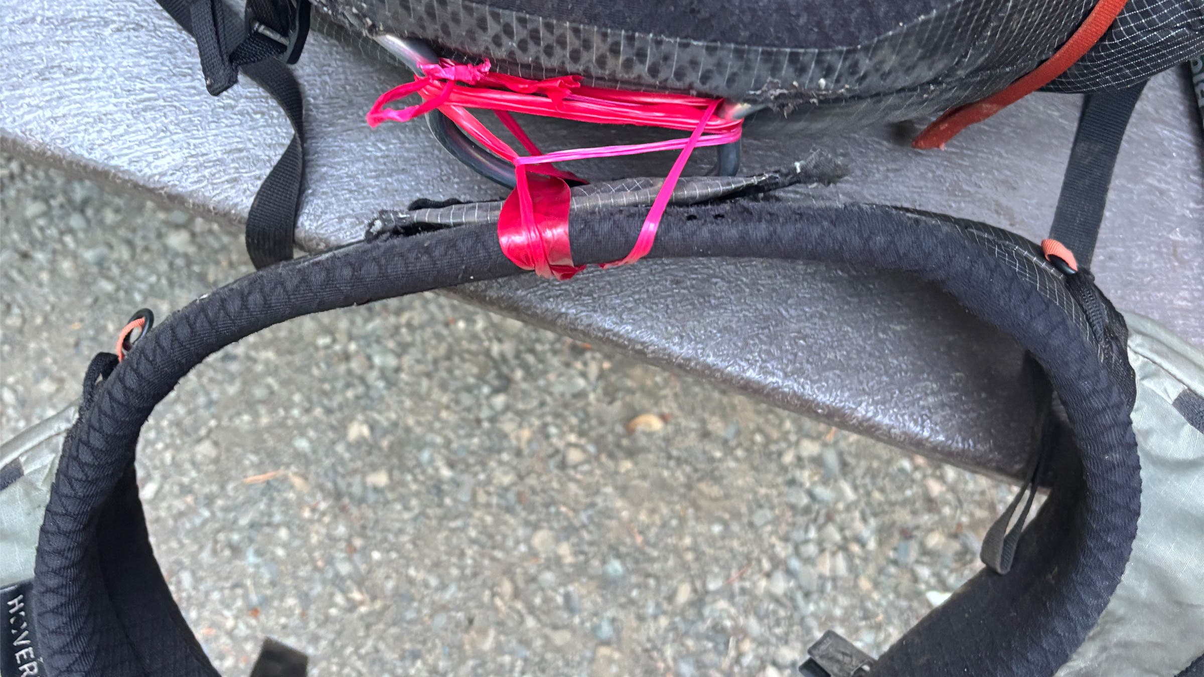 a pack held together by string