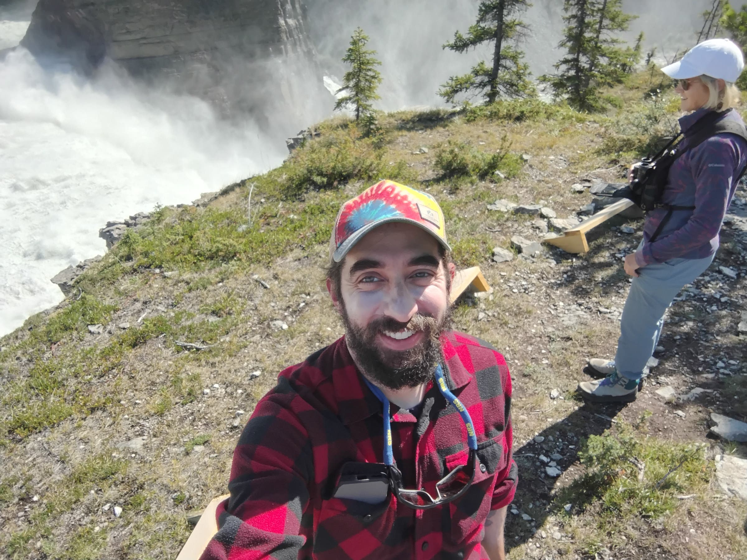 Selfie over waterfall